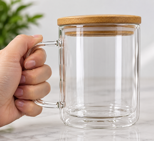 15 oz Sublimation snow globe Mug clear double layer