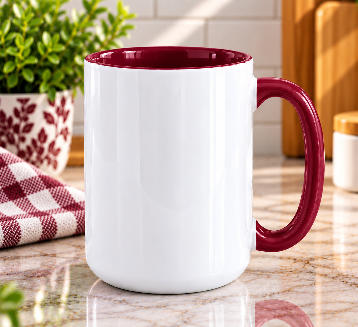 15 oz Sublimation Blanks Mug color inside