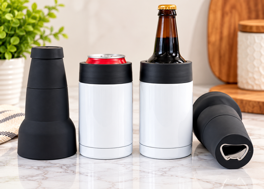 12 oz. White Sublimation Stainless Steel 3 in 1 Bottle/Can Cooler/Thermos
