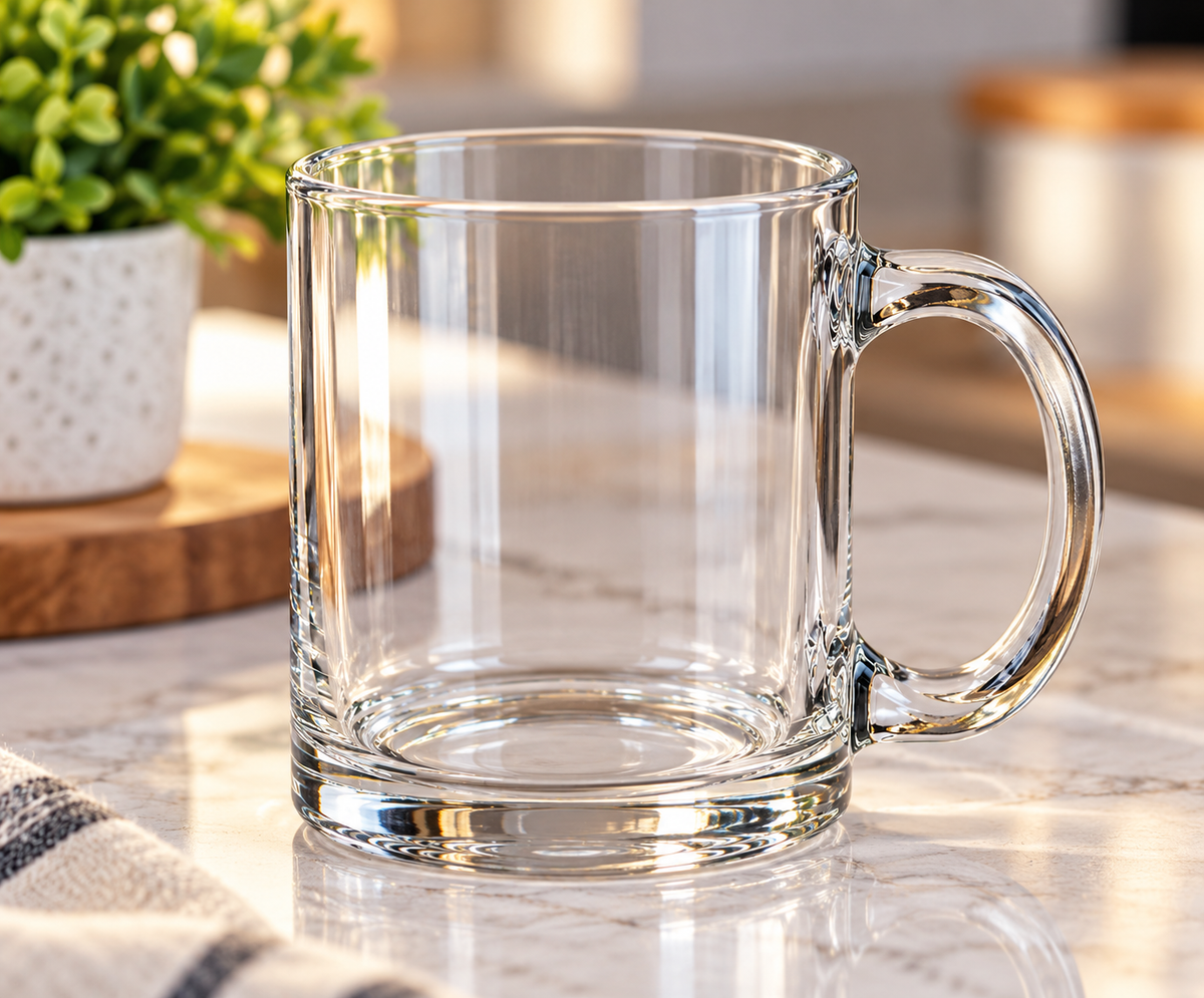 11 oz. Clear Glass Sublimation Mug