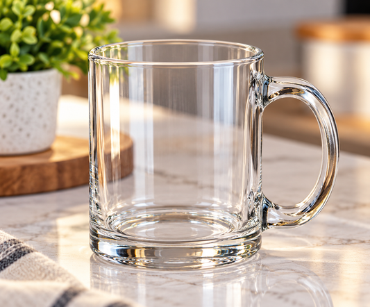 11 oz. Clear Glass Sublimation Mug