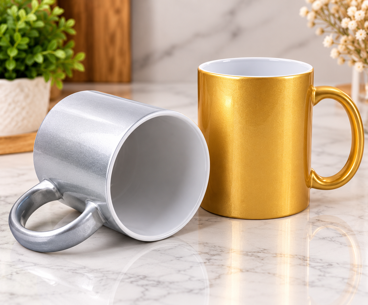 11 oz. Sublimation Ceramic Silver or Gold Mug