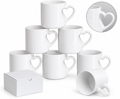 11 oz. Sublimation Ceramic Mug with Heart Shape Handle