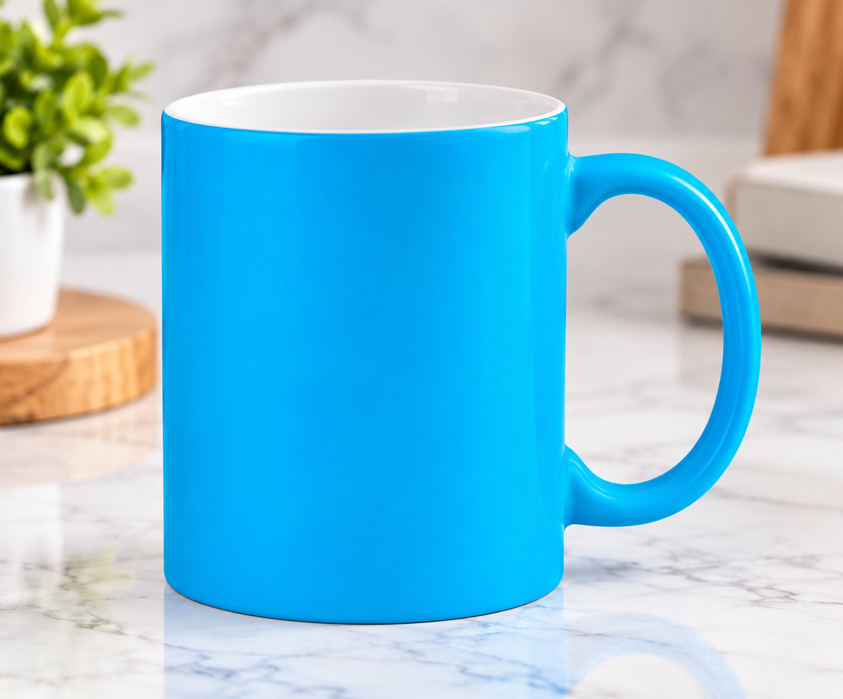 11 oz. Neon blue Ceramic Sublimation Mug