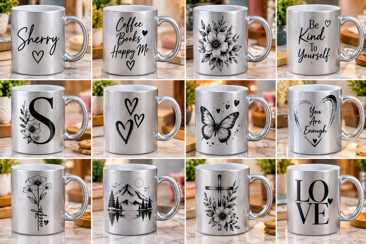 11 oz. Sublimation Ceramic Silver or Gold Mug