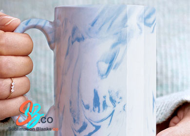 15 oz. Blue And White Marble Ceramic Mug