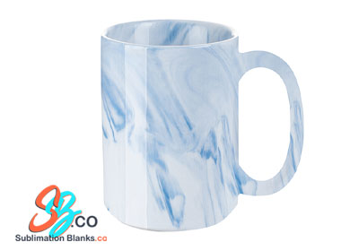 15 oz. Blue And White Marble Ceramic Mug