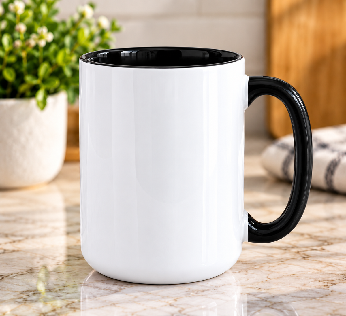 15 oz Sublimation Blanks Mug color inside