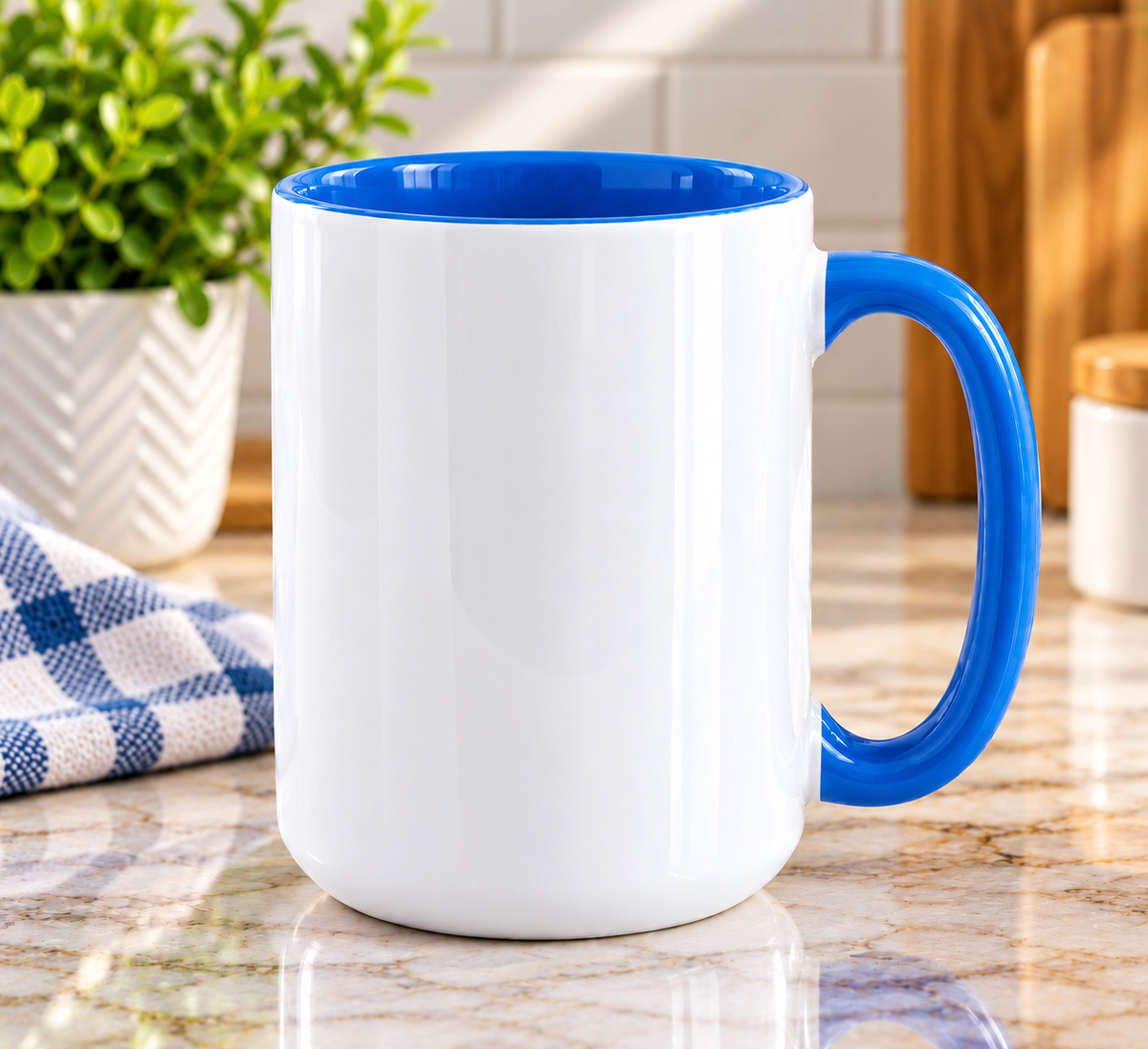 15 oz Sublimation Blanks Mug color inside