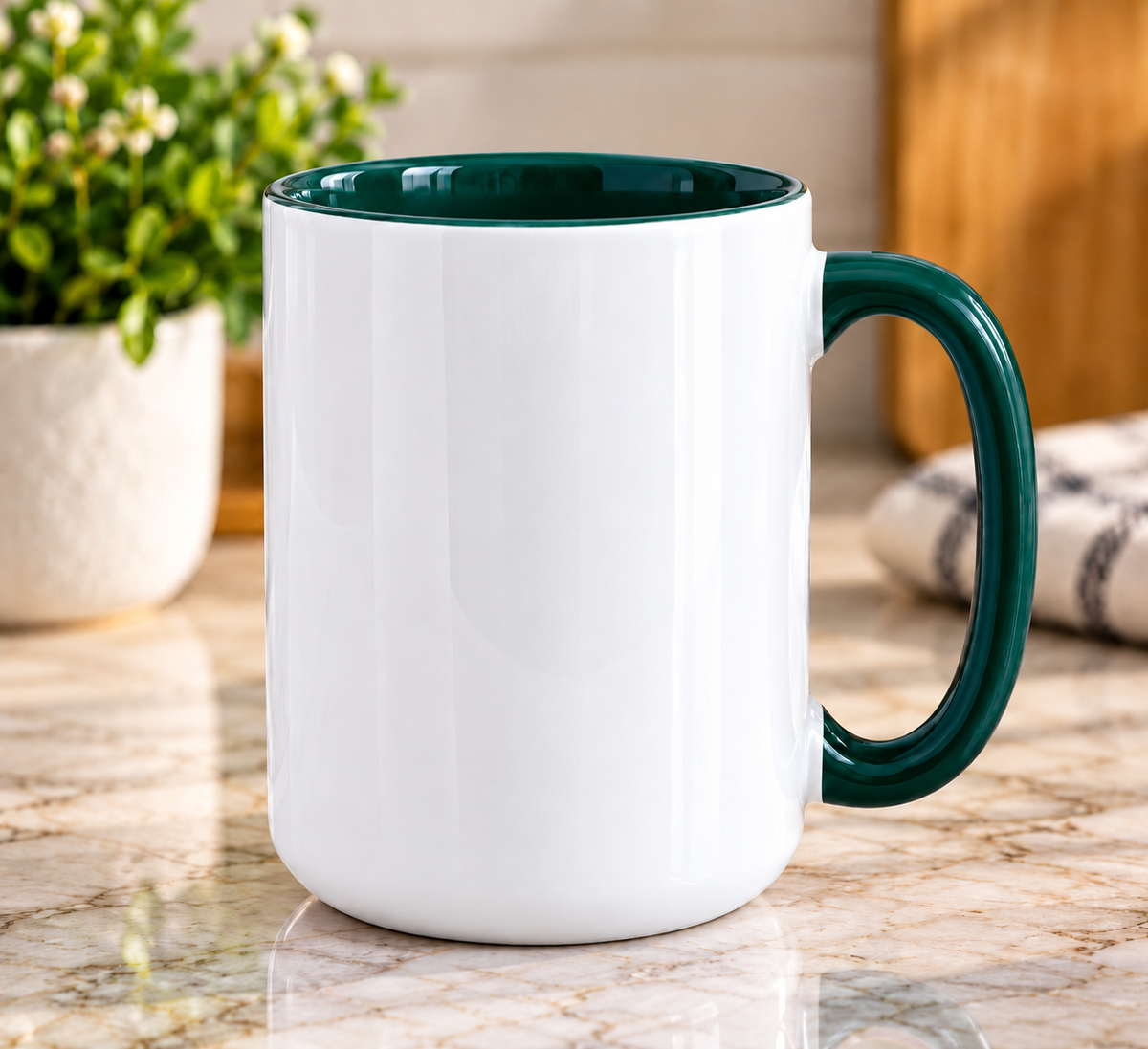 15 oz Sublimation Blanks Mug color inside