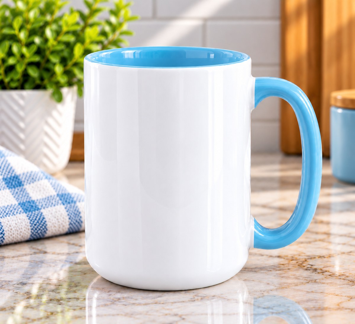 15 oz Sublimation Blanks Mug color inside