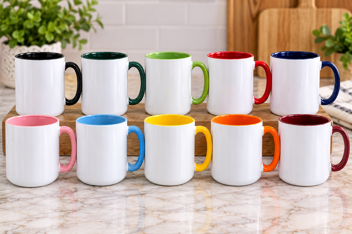 15 oz Sublimation Blanks Mug color inside