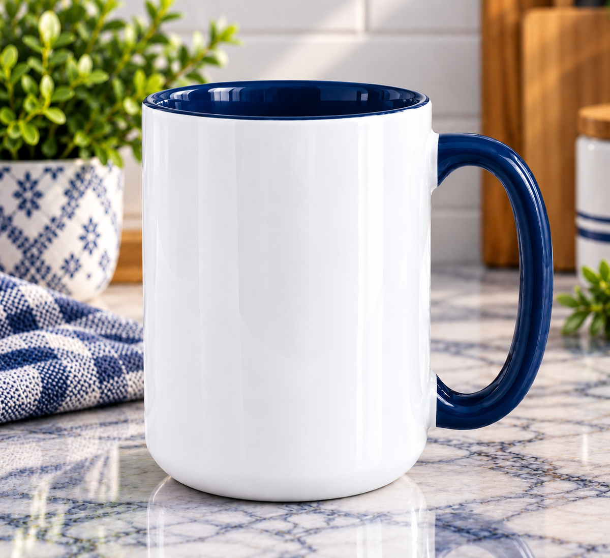 15 oz Sublimation Blanks Mug color inside