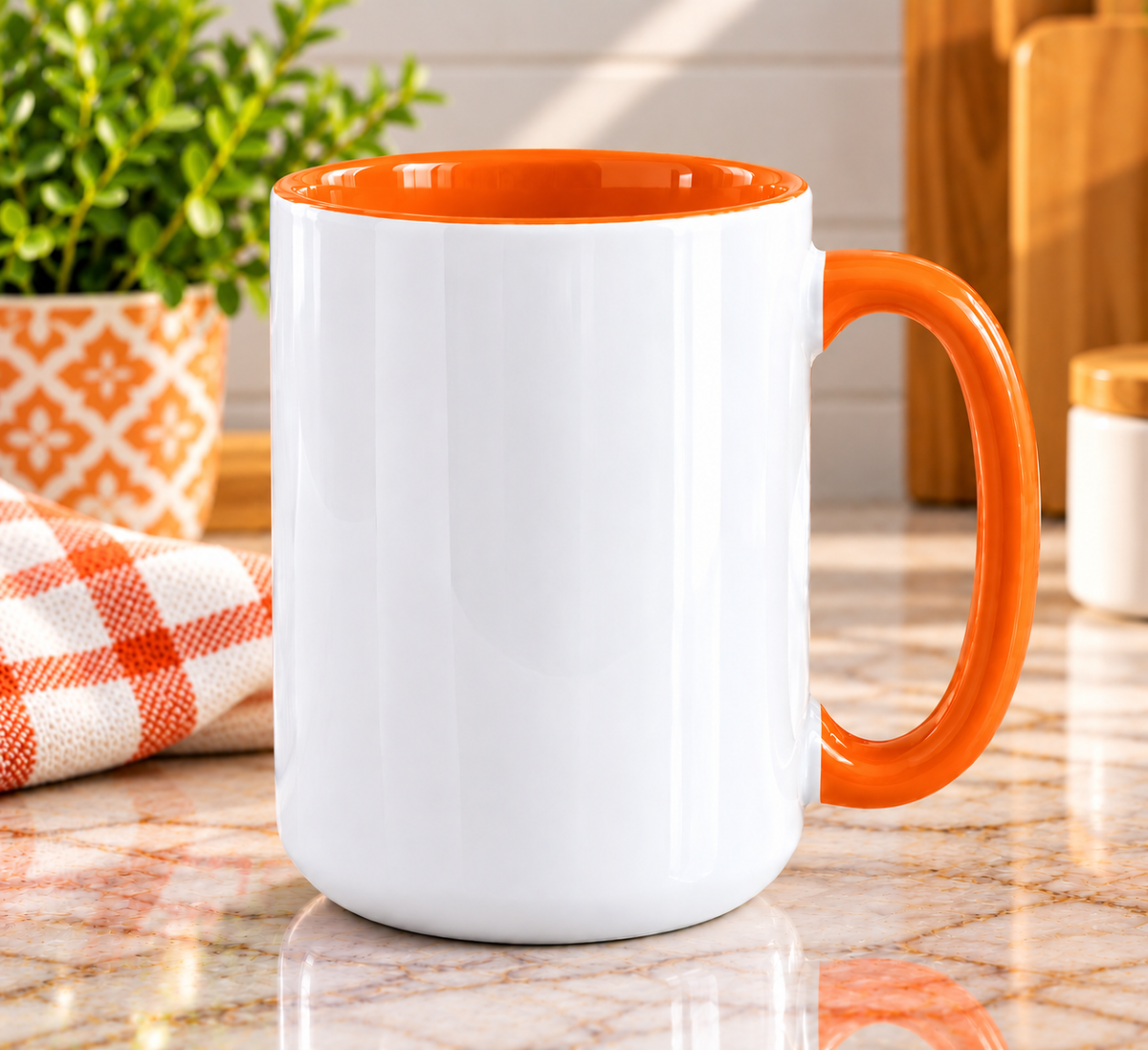 15 oz Sublimation Blanks Mug color inside