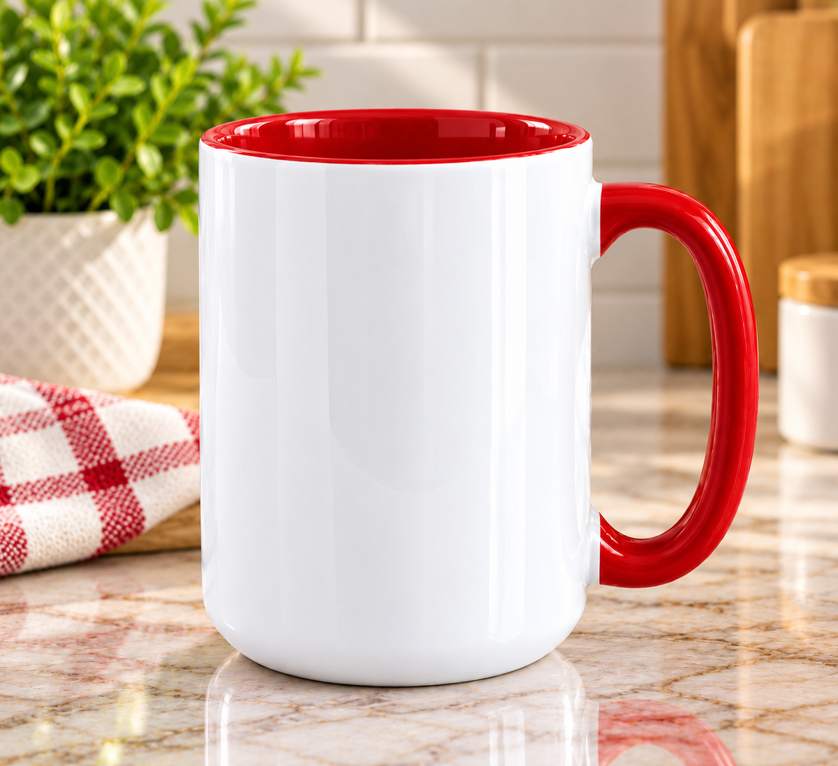 15 oz Sublimation Blanks Mug color inside
