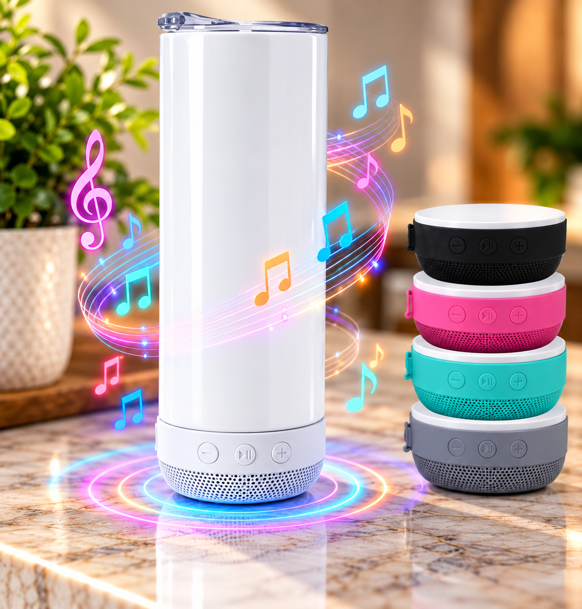 20 oz. Sublimation Stainless Steal Tumbler with Bluetooth Speaker
