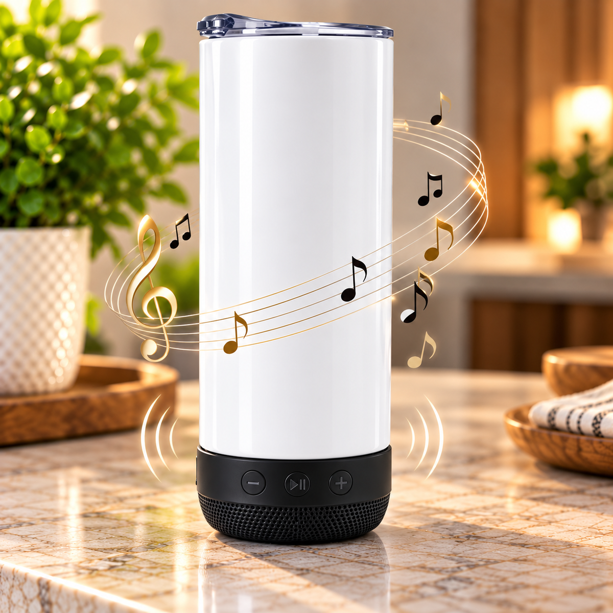20 oz. Sublimation Stainless Steal Tumbler with Bluetooth Speaker