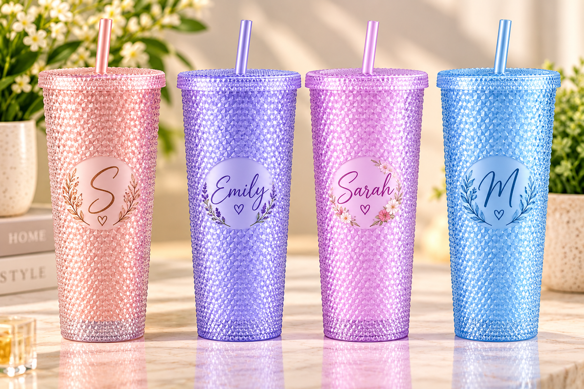 24 oz. Reusable Plastic Double Wall Water Bottle/Tumbler