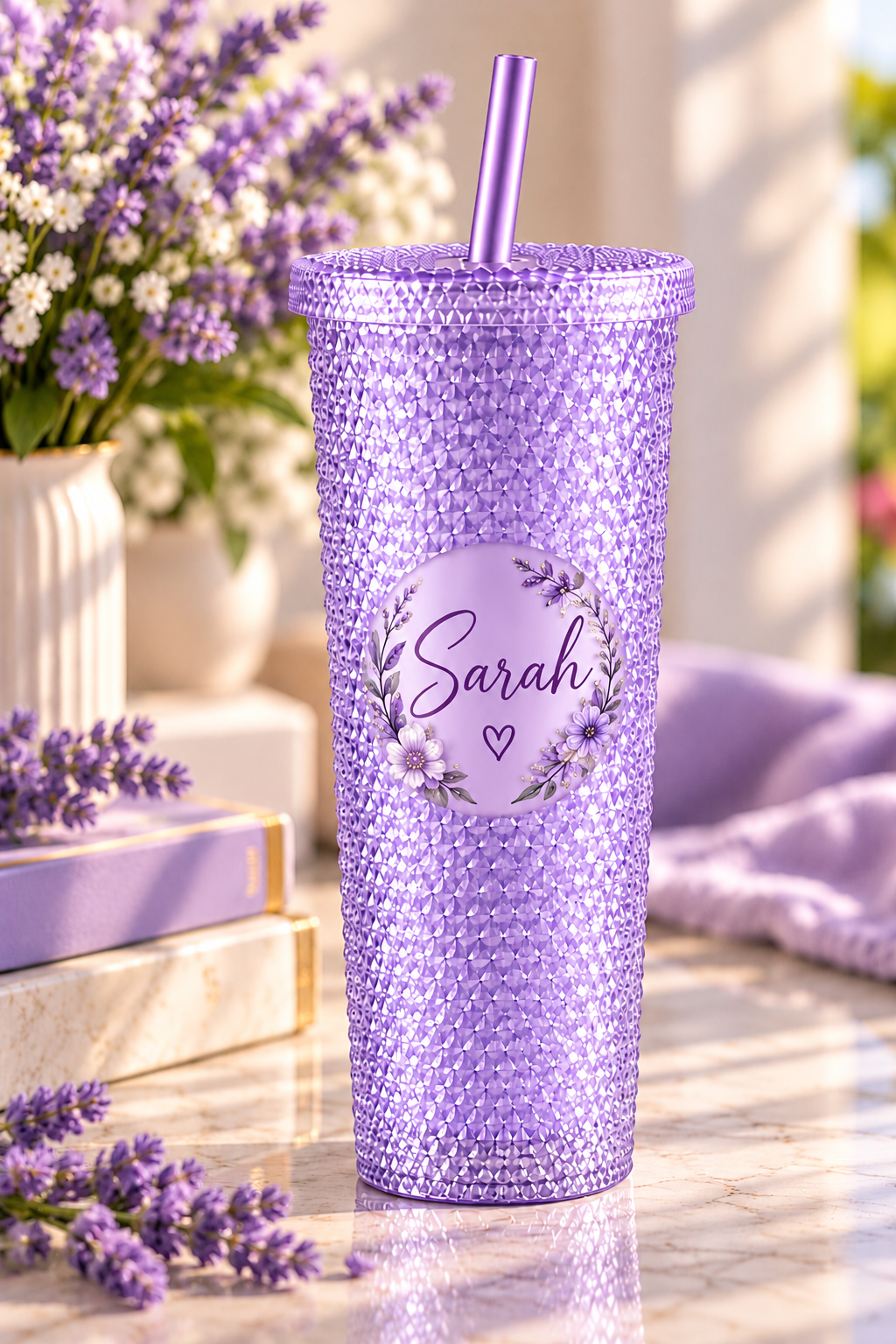 24 oz. Reusable Plastic Double Wall Water Bottle/Tumbler