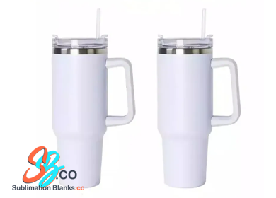 40 oz. sublimation Stainless Steel Tumbler with Plastic Handle Lid and Straw