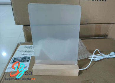 Sublimation Clear *NOT FROSTED* Acrylic Photo Frame with wood Base