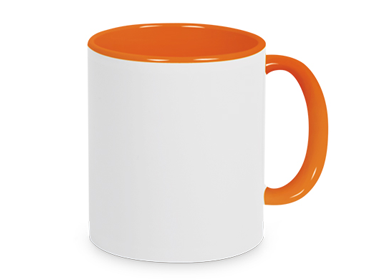 11 oz. Sublimation White Ceramic Mug with orange inside