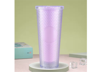 24 oz. Reusable Plastic Double Wall Water Bottle/Tumbler