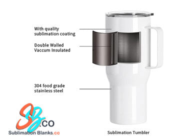 25 oz. Glossy White Sublimation Stainless Steel Tumbler