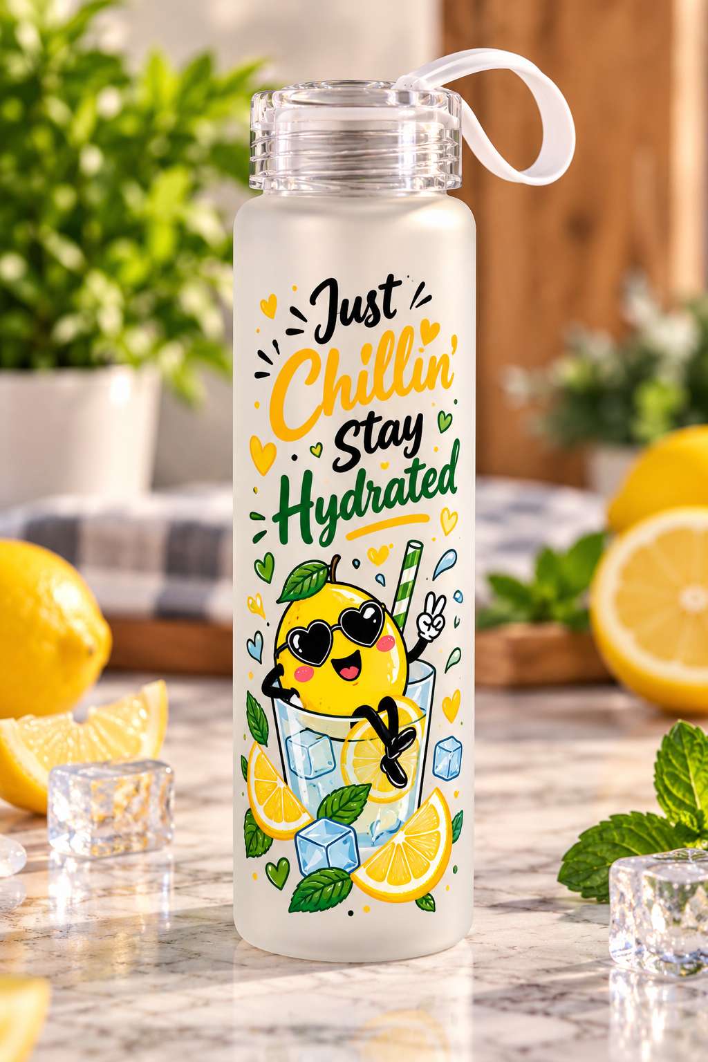 500ml Sublimation Frosted Glass Water Bottle