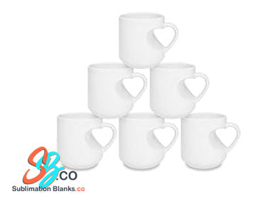 11 oz. Sublimation Ceramic Mug with Heart Shape Handle