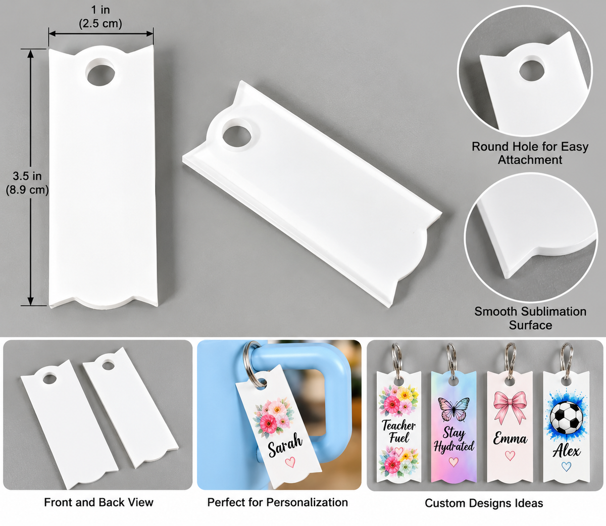 40oz Sublimation Blank Acrylic Tumbler name tag