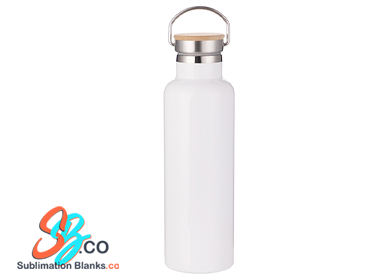 20 oz. Wide Mouth dye Sublimation Stainless Steel Water Bottle with Wooden Lid