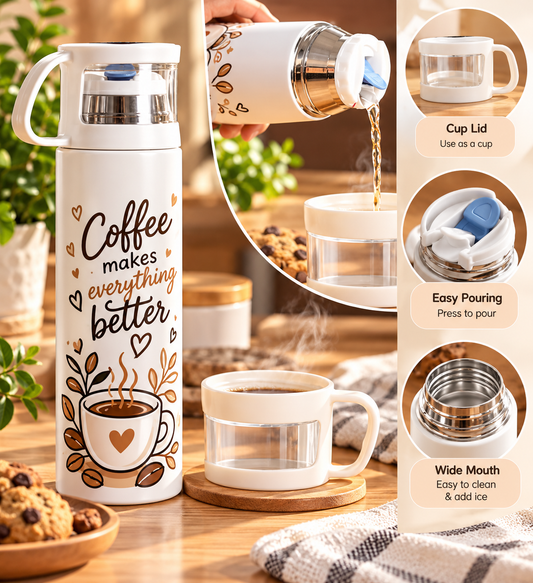 500ml Sublimation Insulated Stainless steel Bottle/Thermos with Cup Lid